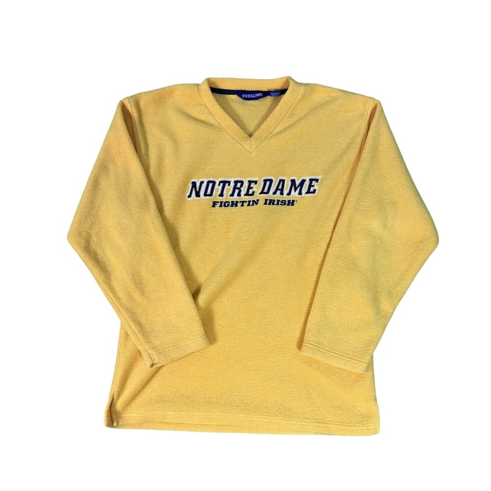 Vintage Notre Dame‎ Fighting Irish Holloway NCAA V Neck Fleece Pullover L